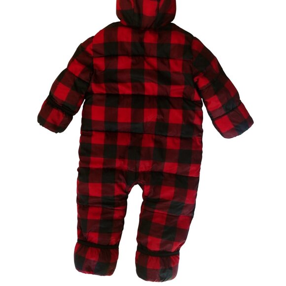 Baby Gap Buffalo Plaid Bear-Eared Snowsuit 18-24 Months - Picture 6 of 11